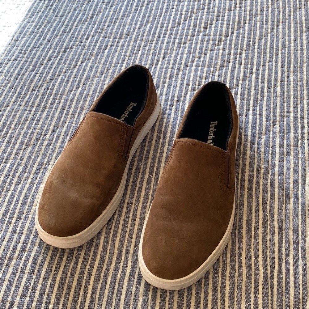 Timberland Men’s Davis Square Brown Leather Slip-On